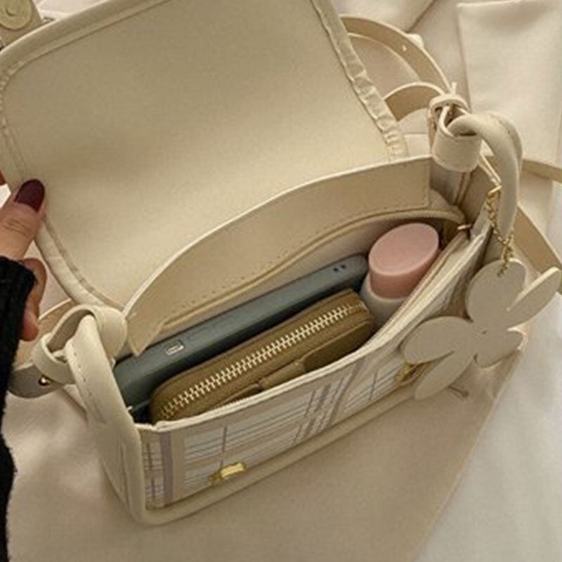 Túi đeo chéo YADOU da PU họa tiết sọc caro ngọt ngào dành cho nữ