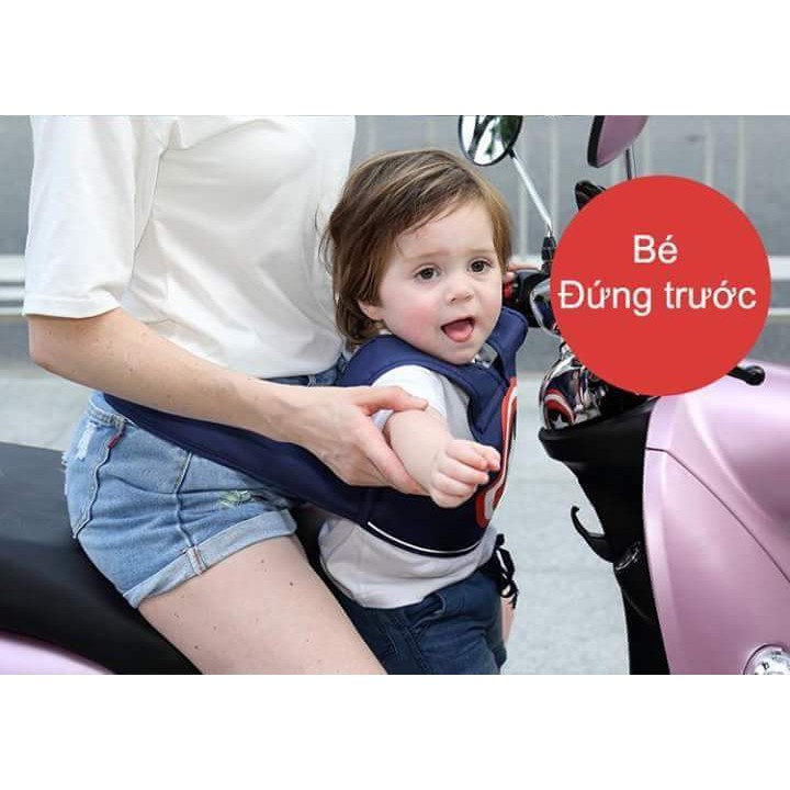 Đai xe máy hoạt hình cho bé Đai địu em bé đi xe máy