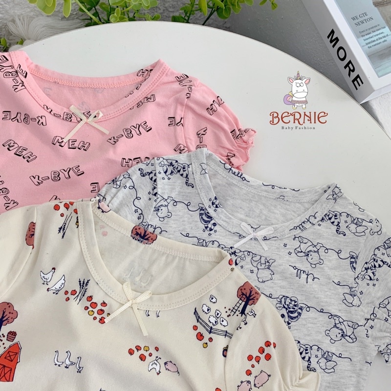 Combo 3 áo cotton 100% bèo bé gái( mầu ngẫu nhiên)