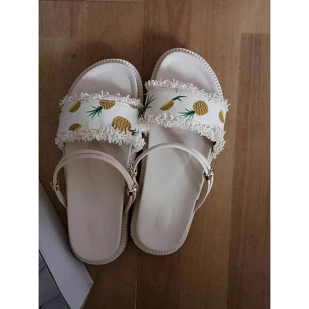 (Sẵn nhiều đôi) Sandal ulzzang đế cao in hoa quả( Ảnh thật ở cuối)