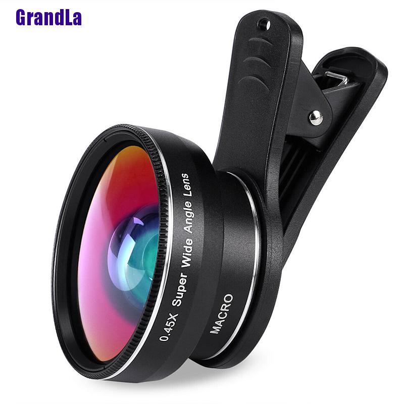 Ống Kính Super Wide Angle 0.45x Và 15x Macro Lens Clip-on Cho Camera Iphone