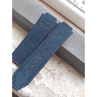 Dây đồng hồ Hublot da lộn xanh navy ( tặng kèm tuavit thay dây)