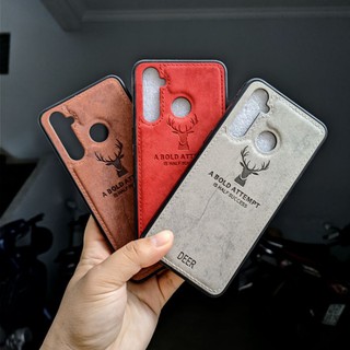 Ốp lưng Realme Q/ Realme 5 Pro vải jeans in hình nhung hươu cao cấp