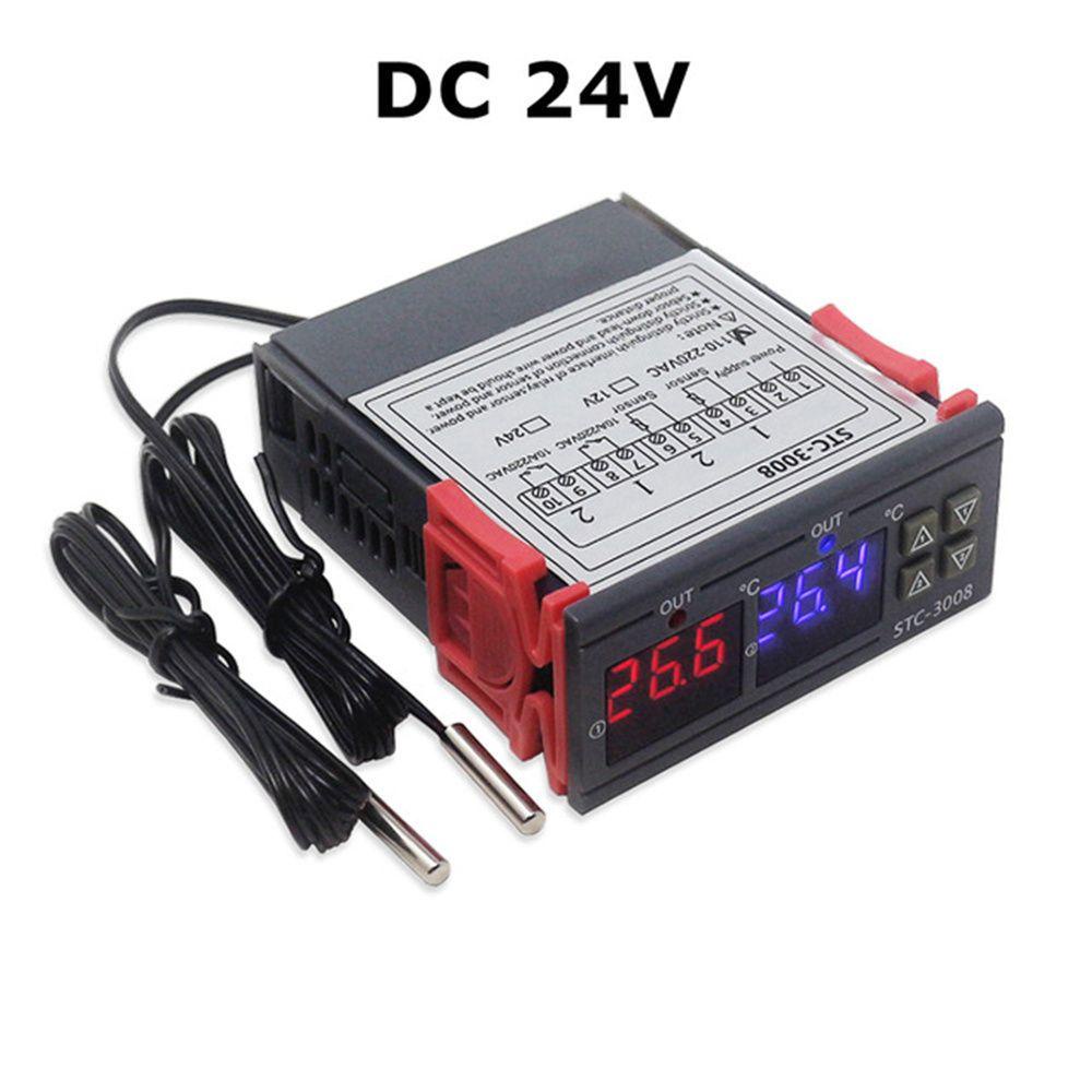 DORAW Bộ Điều Khiển Nhiệt Độ 24V Hai Rơ Le STC-3008