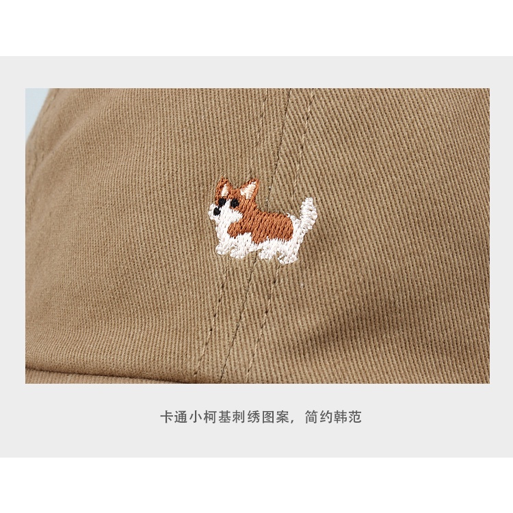 Mũ Lưỡi Trai Mềm Mại Chống Nắng In Hình Chú Chó Corgi Hoạt Hình Phong Cách Hàn Quốc Cho Nam Và Nữ