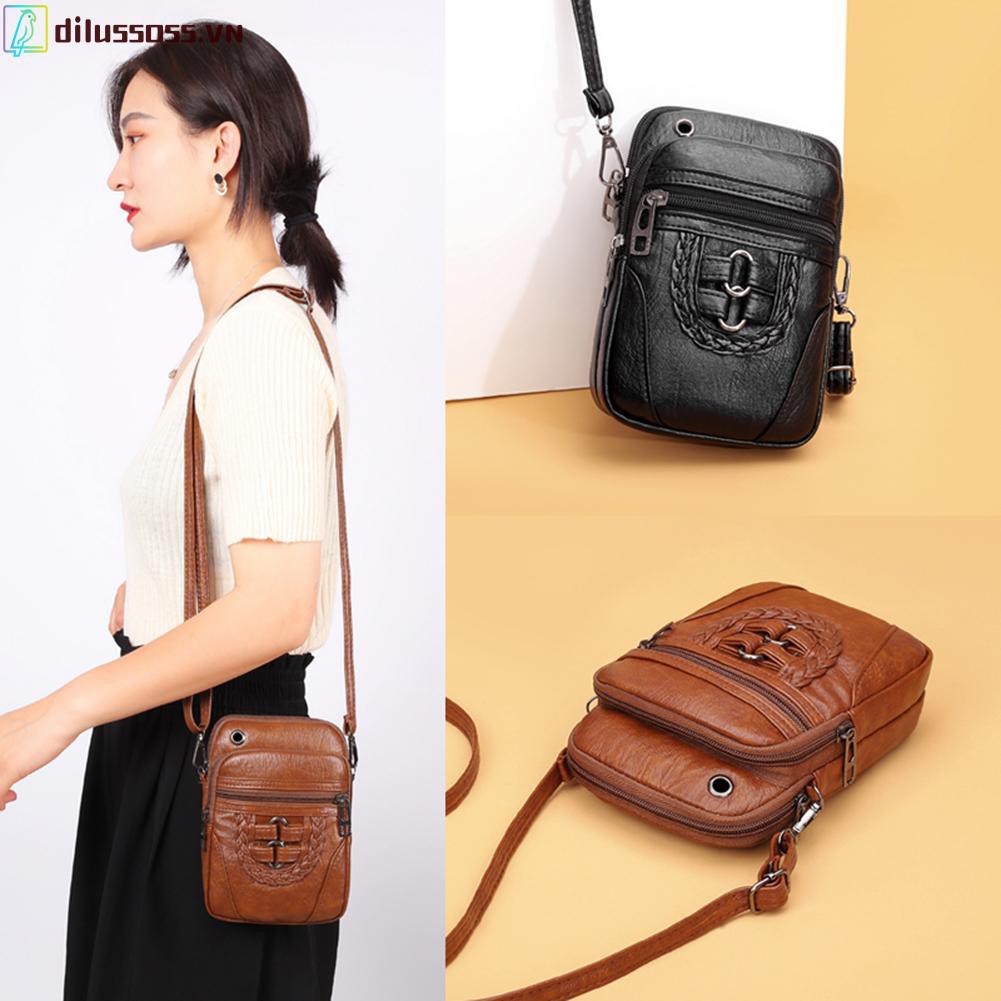Túi Đeo Chéo Da Pu Nhiều Ngăn Thời Trang Cho Nữ