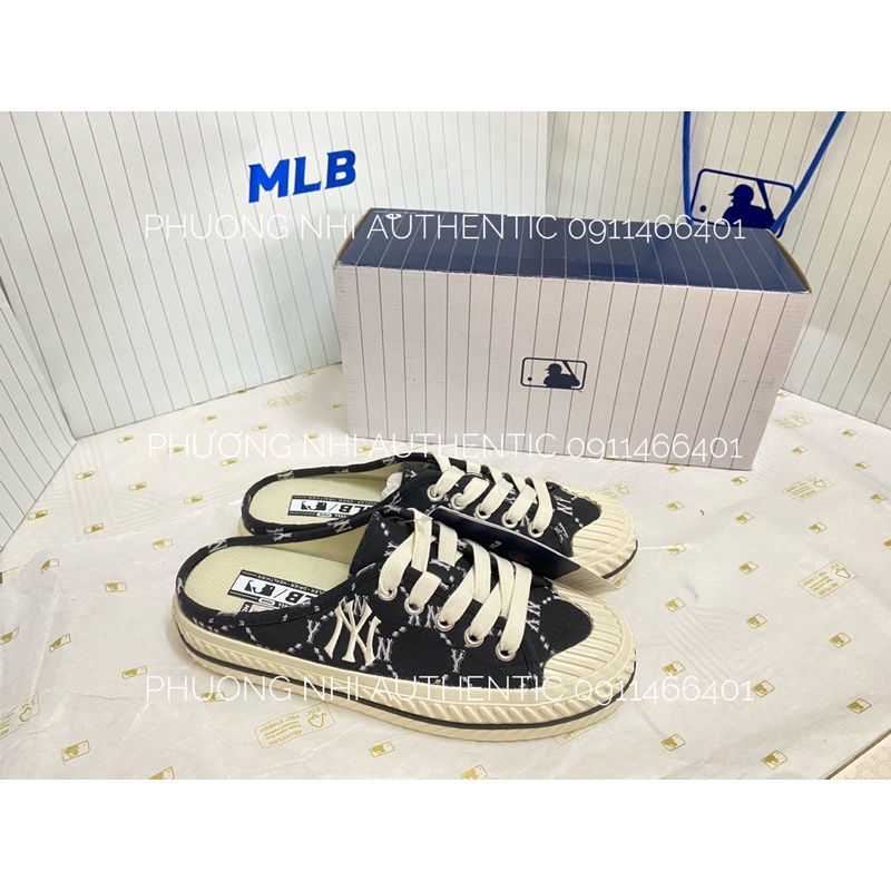 Giày MLB Mule Dia Monogram full box tag chính hãng