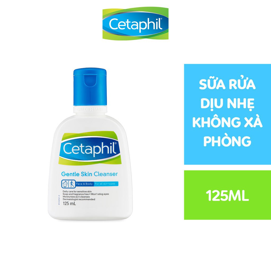 Sữa rửa mặt Cetaphil Gentle Skin Cleanser 125ml dịu nhẹ cho mọi loại da (Chính hãng, date 2023)