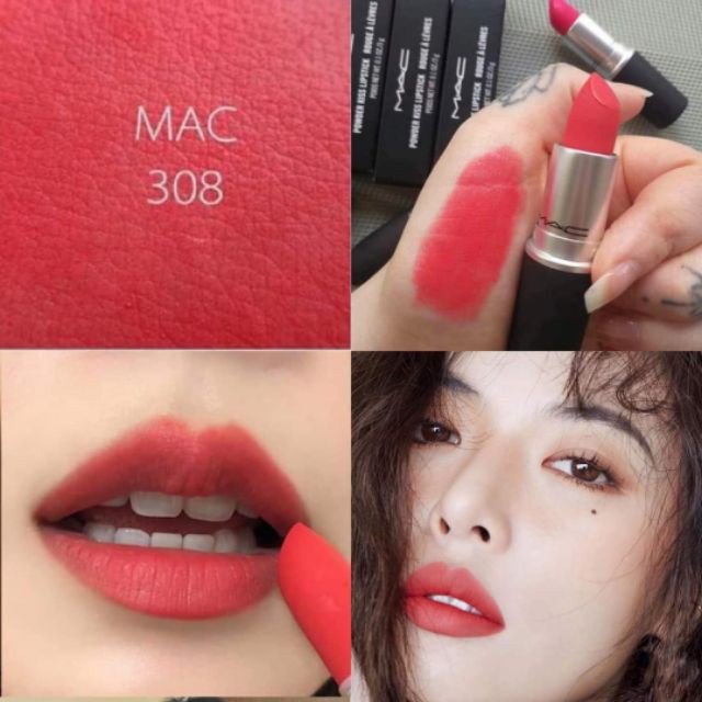 Son MAC Mandarin O 308 Hồng San Hô -Powder Kiss Lipstick, son MAC chính hãng date xa bao check code