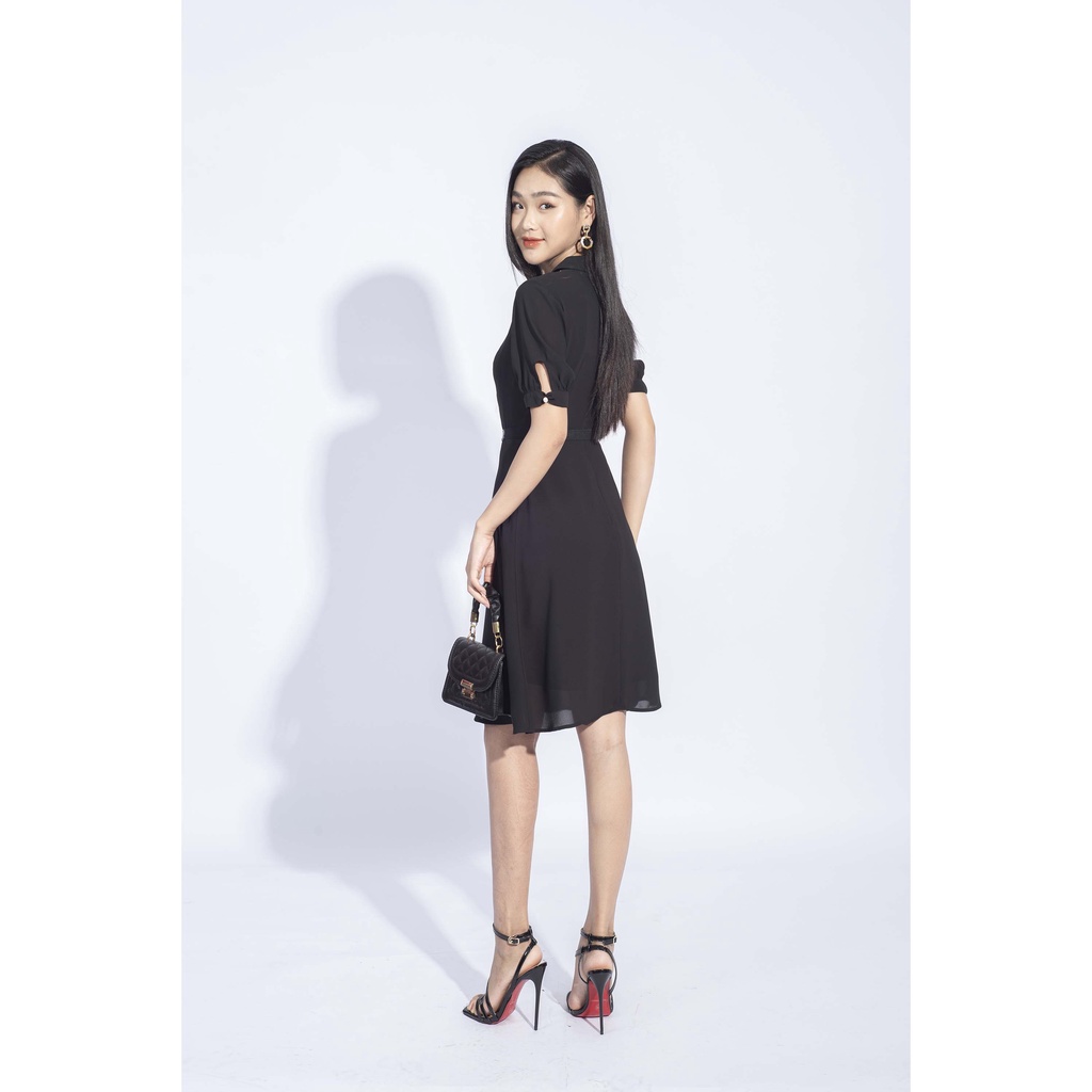 Đầm cộc tay, phối họa tiết MMOutfit M-DA031220052