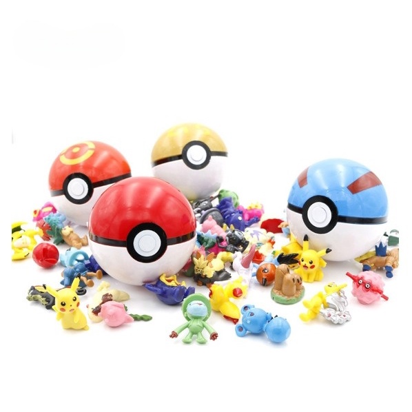 Quả cầu Pokemon đồ chơi cho bé , quả cầu pokemon chứa bảo bối thần kì bằng nhựa đa dạng mẫu
