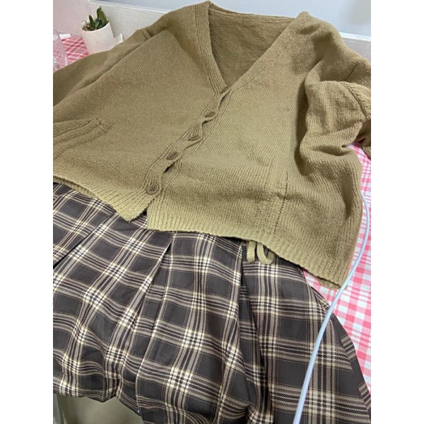 Set áo len dây rút kèm chân váy Miki 100% ảnh thật