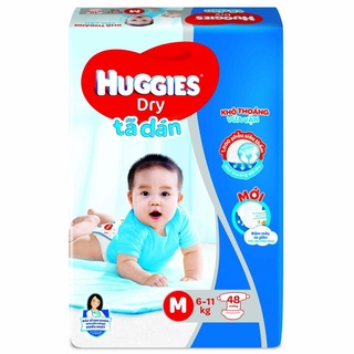 Bỉm tã dán Huggies Dry size M 48 miếng