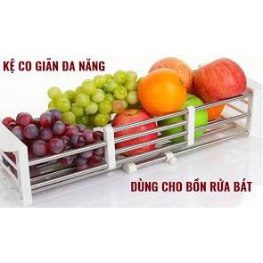 Kệ Giá Inox để chậu rửa bát, rau, củ quả, tiện dụng, Rửa gác bồn rửa chén điều chỉnh kích thước đa năng