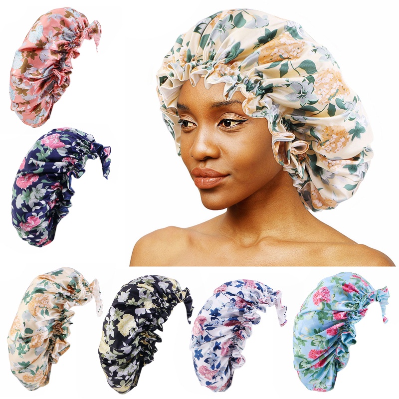 Mũ Trùm Đầu Khi Ngủ Bằng Satin Phong Cách Đồng Quê Cho Nữ