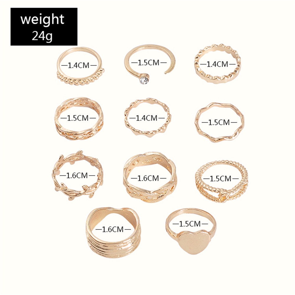 1 bộ nhẫn đeo tay kim loại phong cách vintage cho nữ