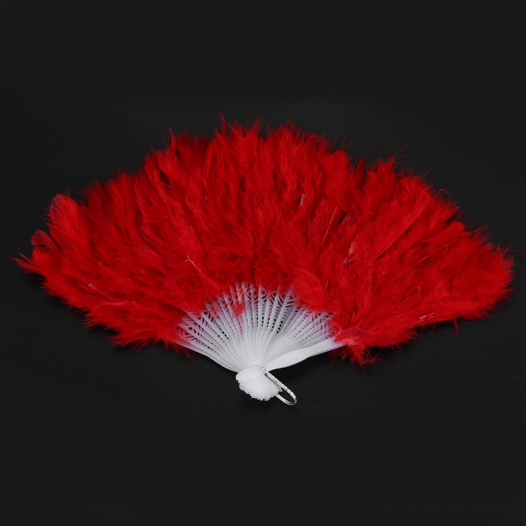 Quạt Lông Vũ 1920 Màu Đỏ Cho Hóa Trang