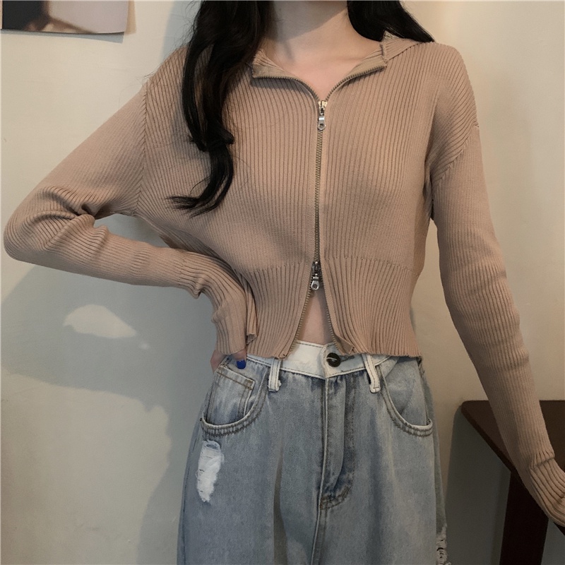 Áo nữ dệt kim tay dài đơn giản thời trang