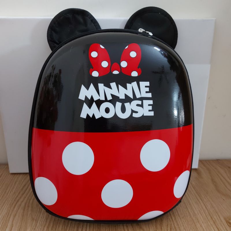 Balo trẻ em bé gái mầm non đi học mẫu giáo vỏ nhựa hình chuột micky cute cho bé từ 2 đến 6 tuổi