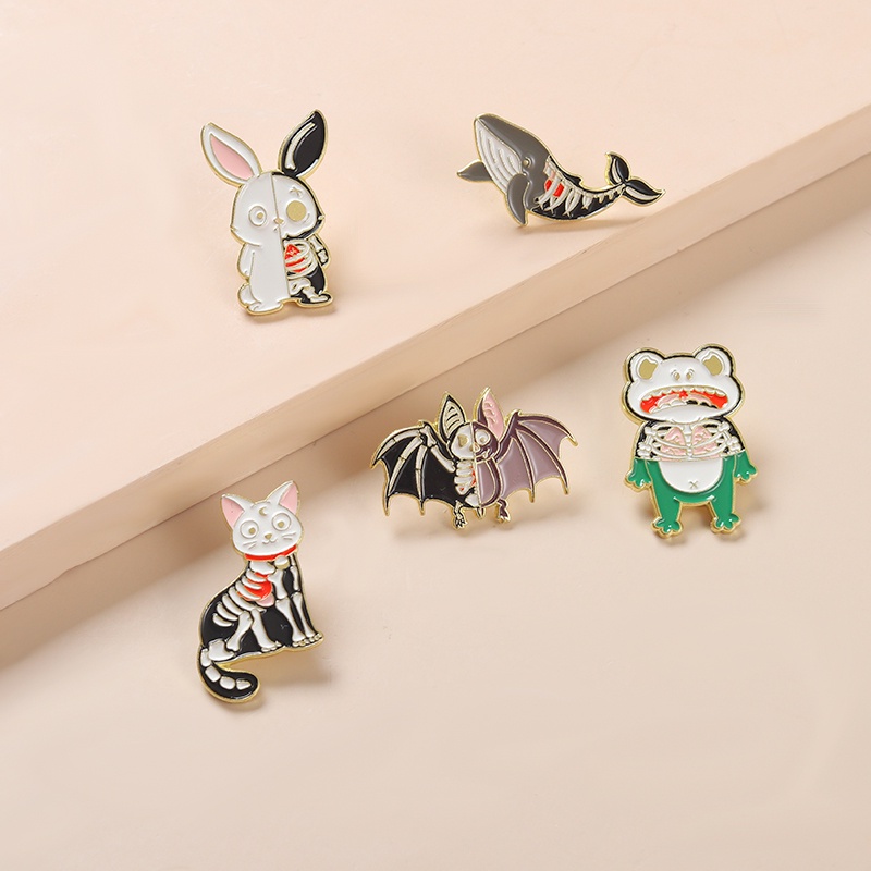Ghim cài áo QIHE JEWELRY hình động vật hoạt hình 5 kiểu vui nhộn thời trang