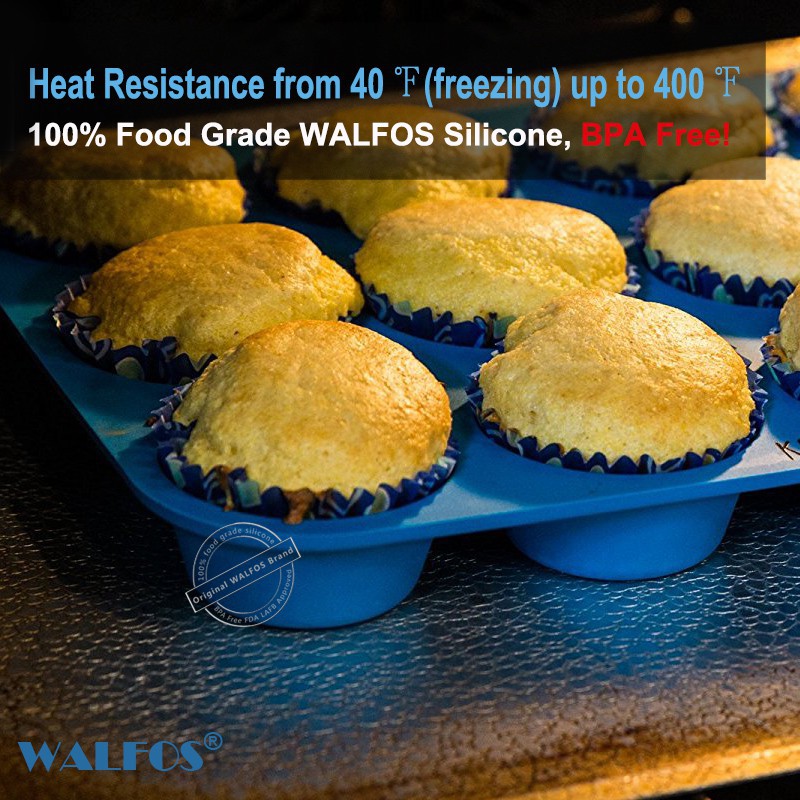 Khuôn silicone Walfos để làm bánh cupcake 100% chống dính