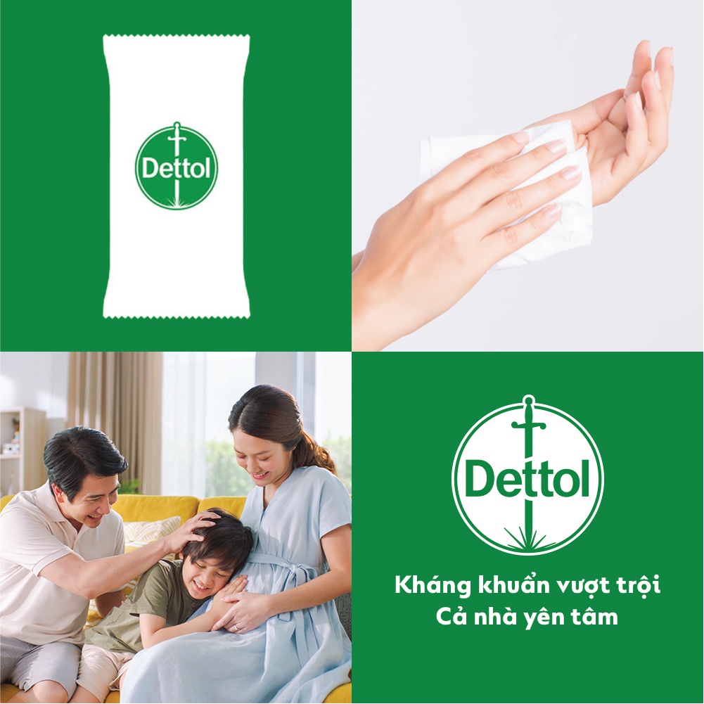 [Mã FMCGVEET71 giảm 8% đơn 150k] [Quà tặng độc quyền] Khăn ướt kháng khuẩn Dettol 50 tờ