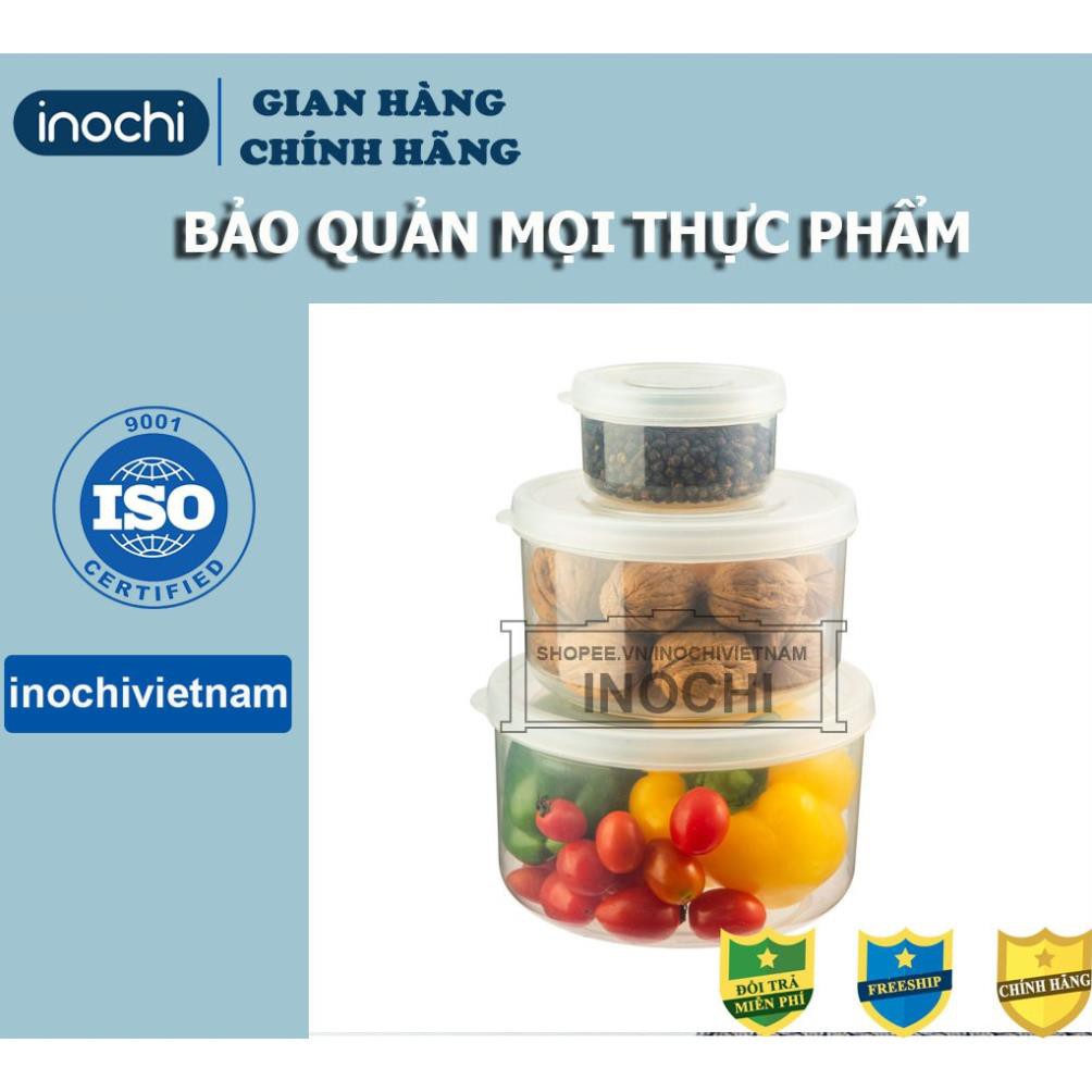 [Bộ 3] Hộp Nhựa -Đựng Thực Phẩm Thức Ăn Hokkaido Tròn INOCHI Nhựa Cao Cấp Trong Suốt Bền Kín Chịu Nhiệt Cao BOHTPPTN