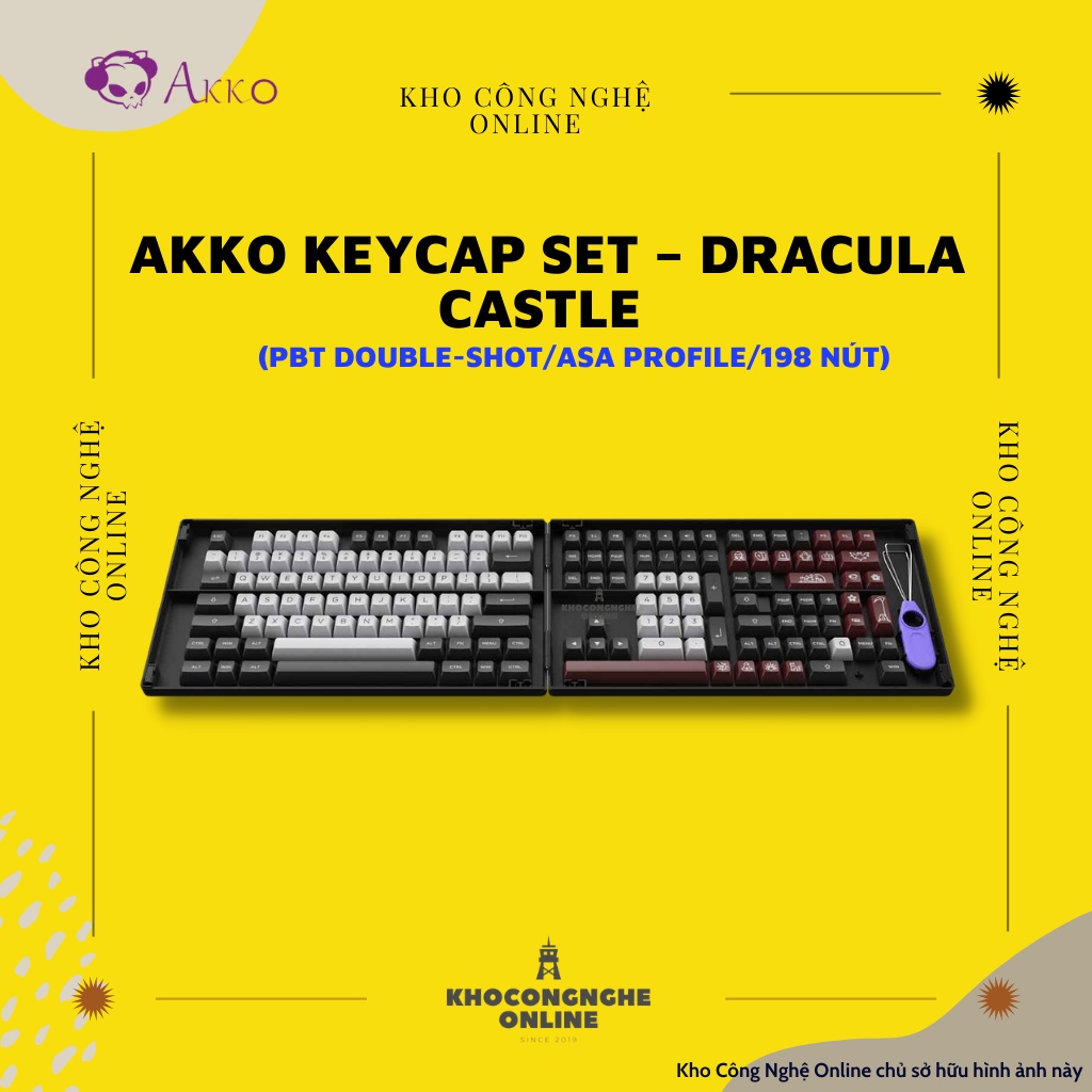 AKKO Keycap set – Dracula Castle (PBT Double-Shot/ASA profile/198 nút)