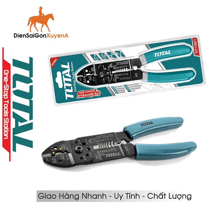 Kìm tuốt dây điện đa năng 8.5inch 215mm Total THT15851 - DSG