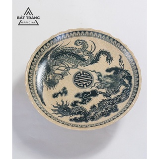 Mâm bồng men rạn đen Bát Tràng
