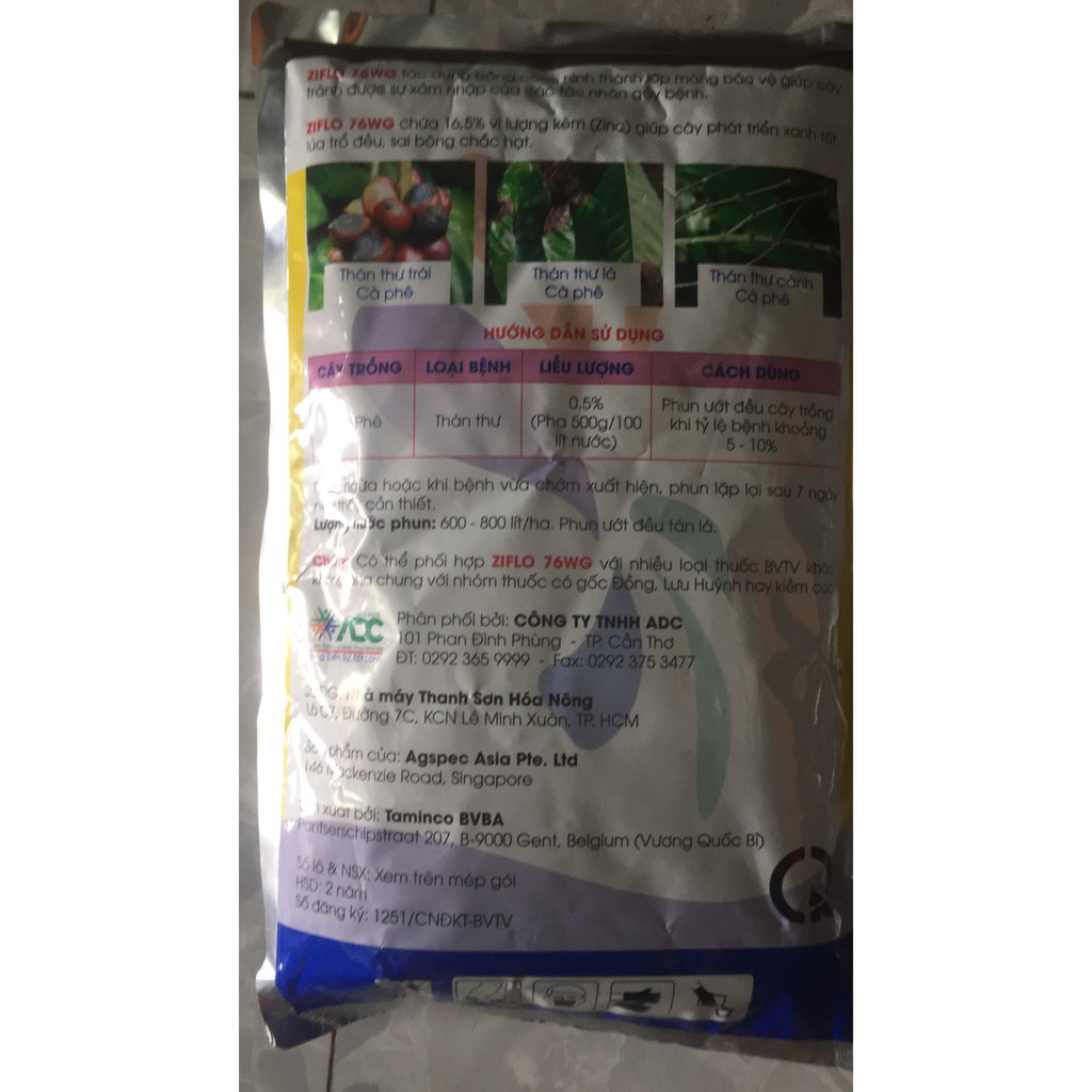 THUỐC TRỪ BỆNH ZIFLO 76WG_1KG