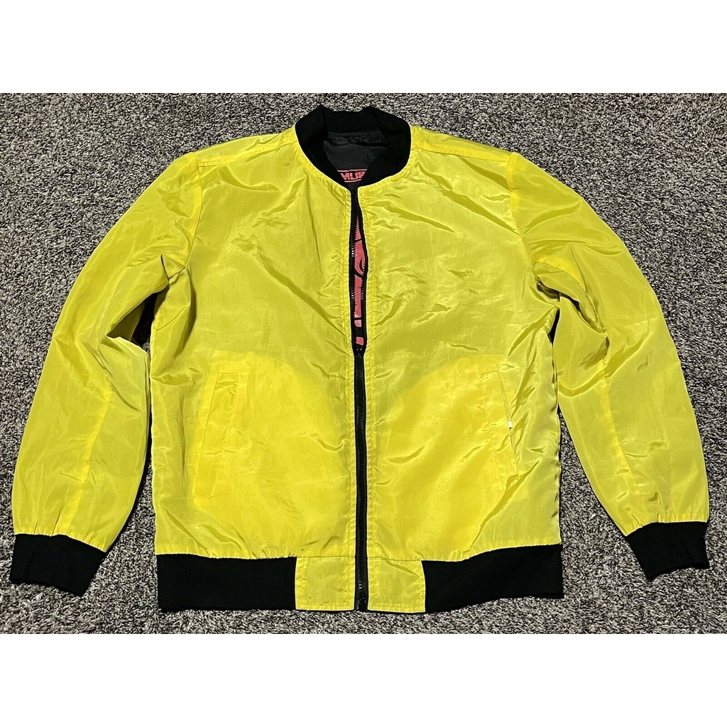 Áo Khoác Jacket Large Night City Heat Samurai Black Yellow Size XL Có Thể Đảo Ngược