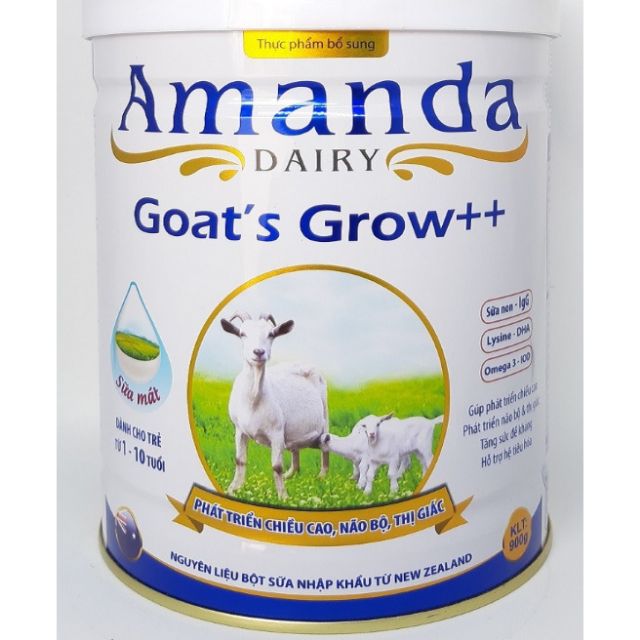 Sữa dê Amanda Goats grouw cho trẻ thấp còi