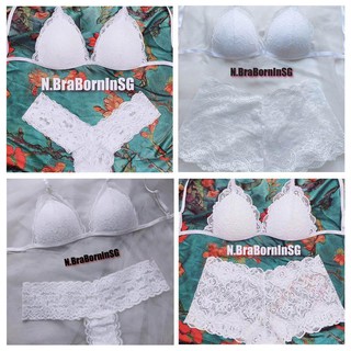 🌹 𝓝.𝓑𝓻𝓪𝓑𝓸𝓻𝓷𝓘𝓷𝓢𝓖 - | Bralette | Tổng hợp Set Bra Thiết Kế Trắng Tinh Tế - Mỏng Nhẹ Mát (Bộ Đồ Lót Ren)🌹