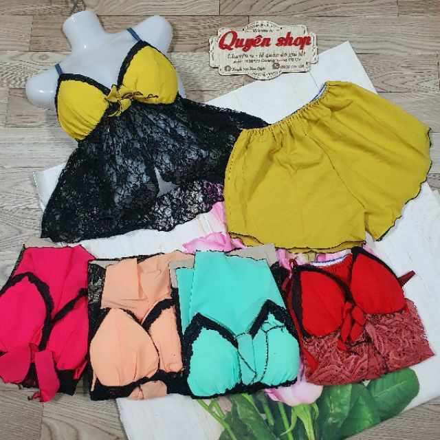 Bộ ngủ sexy, có mút ngực.