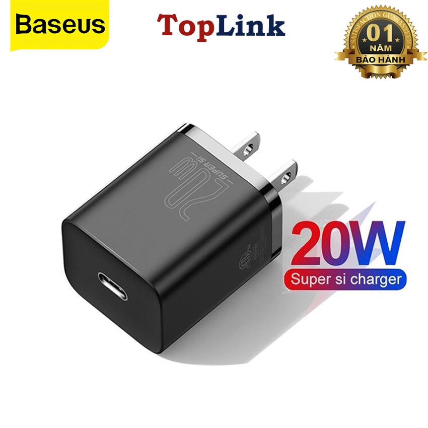 Củ Sạc Nhanh 20W Baseus Công Nghệ Super Si Đầu Sạc PD Sạc Nhanh Cho Điện Thoại