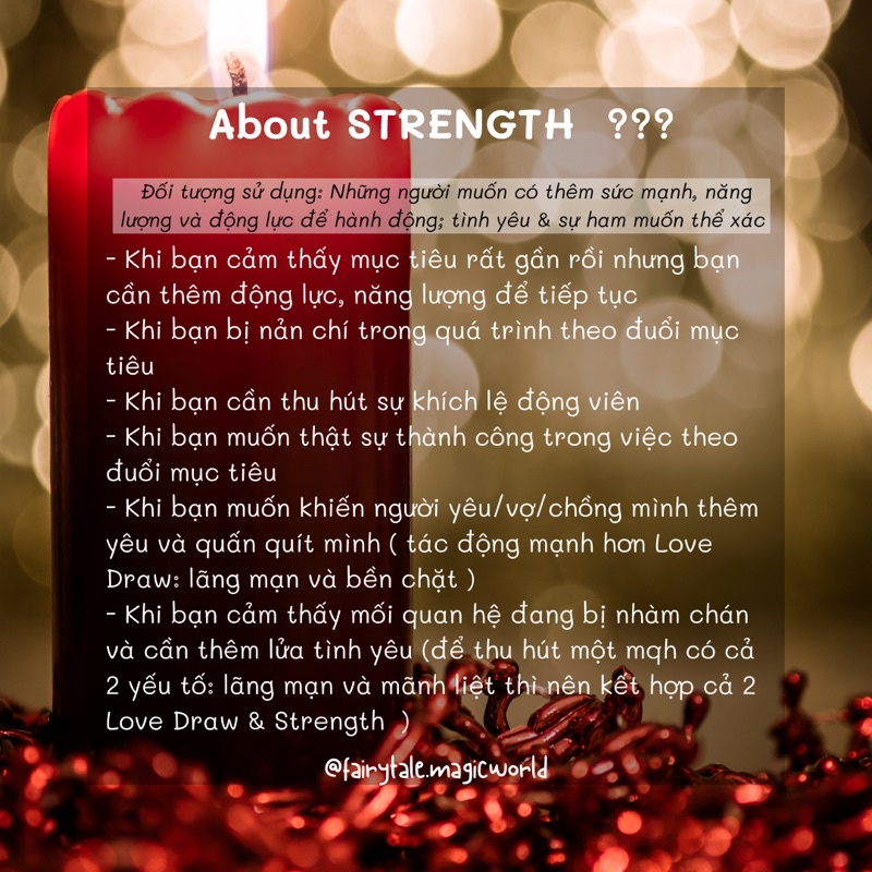 Nến spell STRENGTH | Hỗ trợ tăng sức mạnh, động lực và quyết tâm; tăng lửa, hâm nóng tình yêu