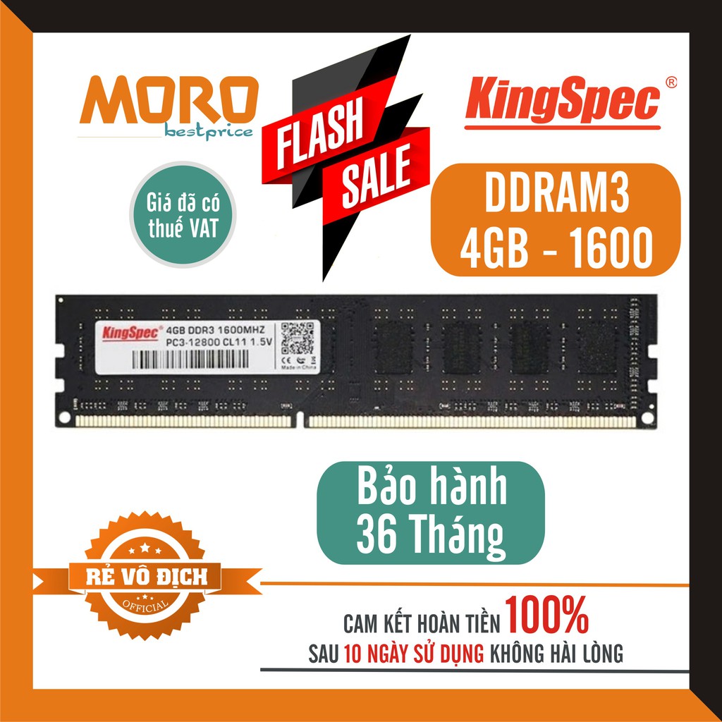 [Mã ELMS05 giảm 5% đơn 300k][ Chính hãng ] Bộ nhớ Ram Kingspec DDR3 4G 1600MHz - Bảo hành 36 tháng !!! | WebRaoVat - webraovat.net.vn