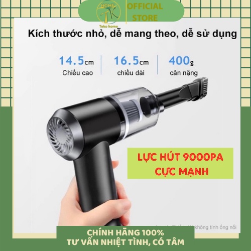 Máy hút bụi mini cầm tay không dây LT-101C, hút mọi ngóc ngách trong xe, khe cửa, ga giường, máy tính