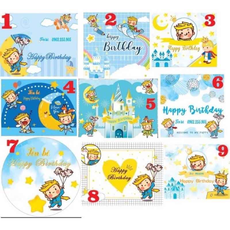 (KÈM BACKDROP) SET BÓNG SINH NHẬT HOÀNG TỬ -NHIỀU MẪU