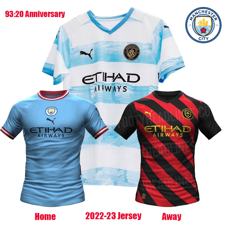Áo Thun Bóng Đá Manchester City 9320 Kỉ Niệm 2223 HAALAND MAHREZ DE BRUYNE FODEN 2022-23