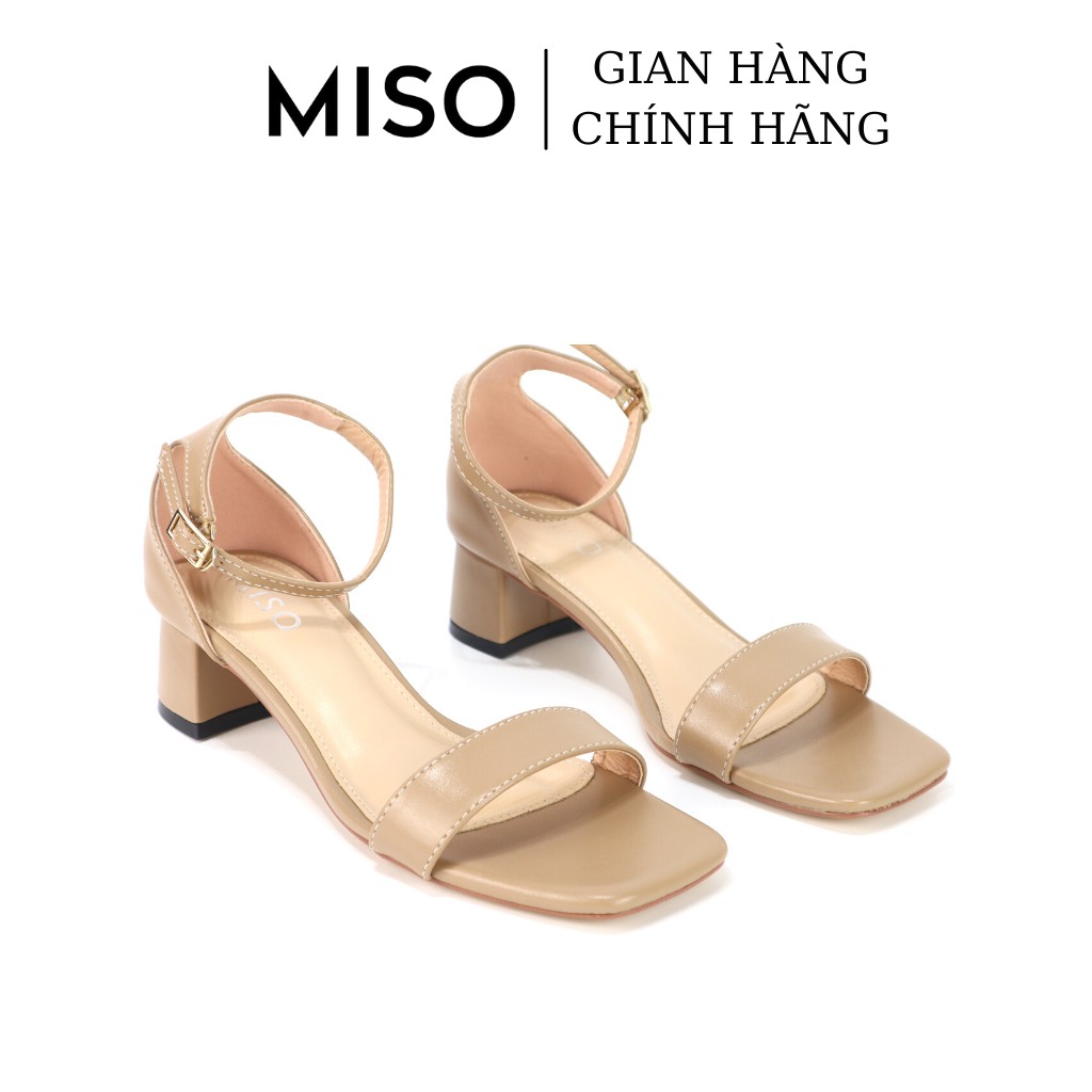 Giày sandal nữ quai ngang basic bít hậu cao 4cm đơn giản tiện lợi đi làm đi chơi Miso M040