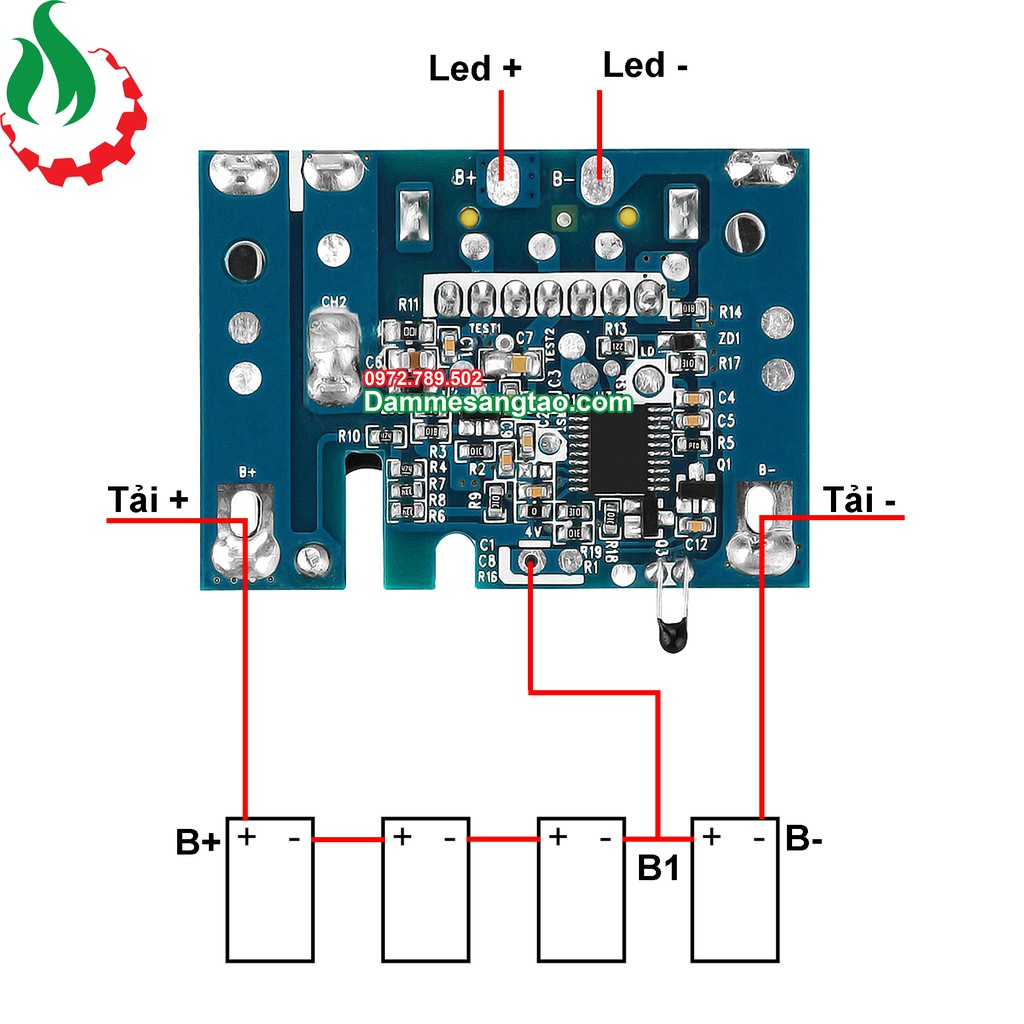 DMST Mạch pin makita 4S 14V Li-ion 3.7V nhận sạc zin