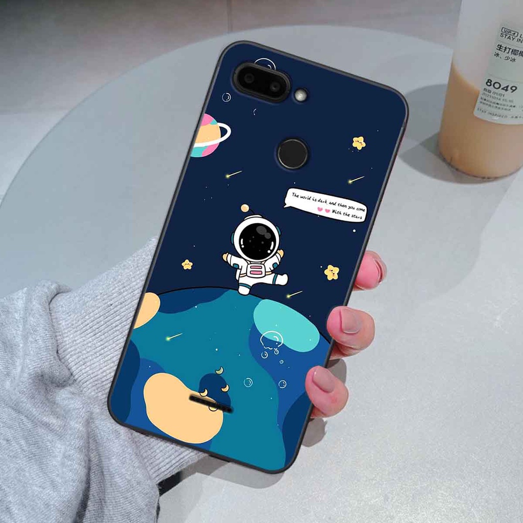 Ốp Xiaomi Redmi 6 in hình vũ trụ, phi hành gia bầu trời cute dễ thương