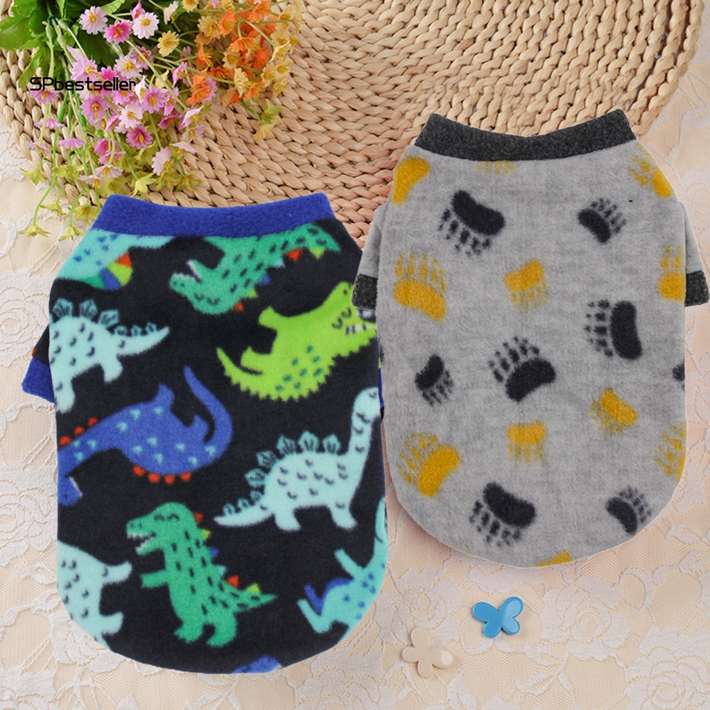 Áo Len Giữ Ấm Họa Tiết Dấu Chân Khủng Long Cho Thú Cưng