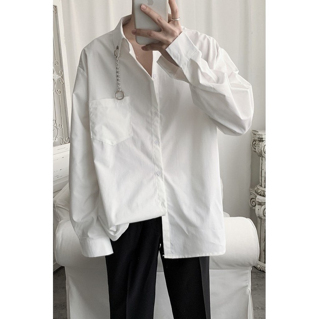 Áo sơ mi nam form rộng phối khuyên cổ tay dài, phong cách Hàn Quốc - TMD Shop | BigBuy360 - bigbuy360.vn