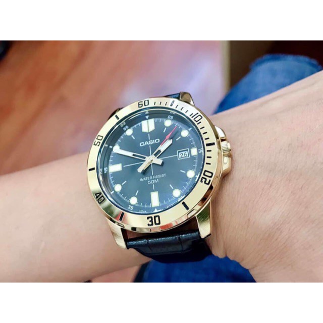 Đồng hồ nam dây da Casio Anh Khuê MTP-VD01GL-1EVUDF