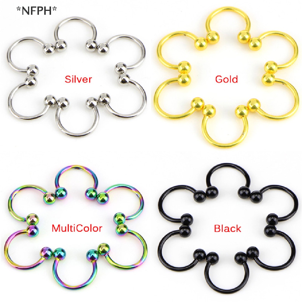 Set 10 Khuyên Mũi / Môi / Tai / Mũi Bằng Thép Không Gỉ