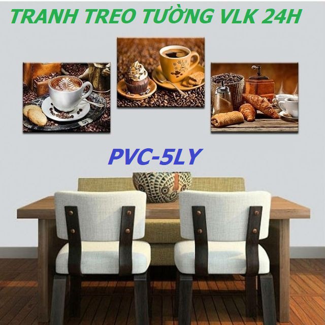 VLK3190027PVC5 - Bộ 3 tấm tranh treo tường trang trí cửa hàng kinh doanh Cafe quán Bar
