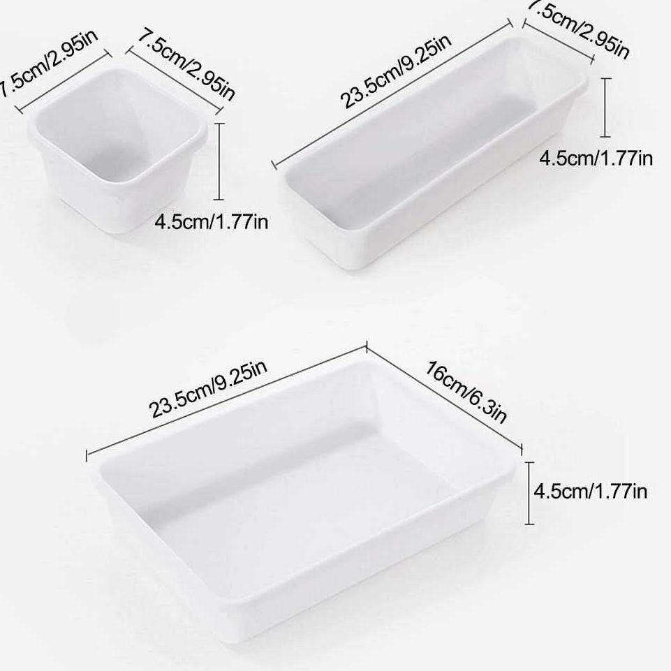 Cao cấp... Bộ 8 khay đựng sắp xếp đồ dùng để bàn tiện lợi